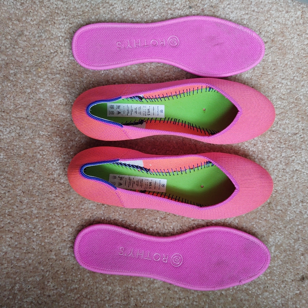 Tropical pink flats